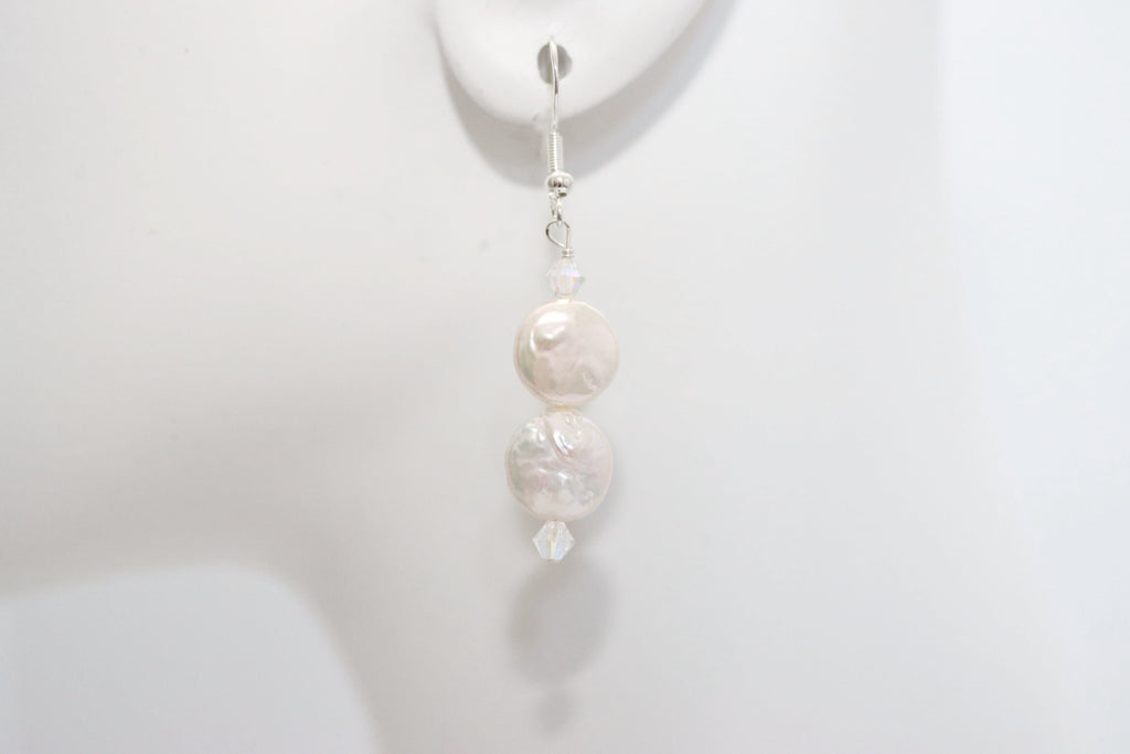 Alexandra Pearl Earrings | White Pearl Earrings | Nastava Jewelry