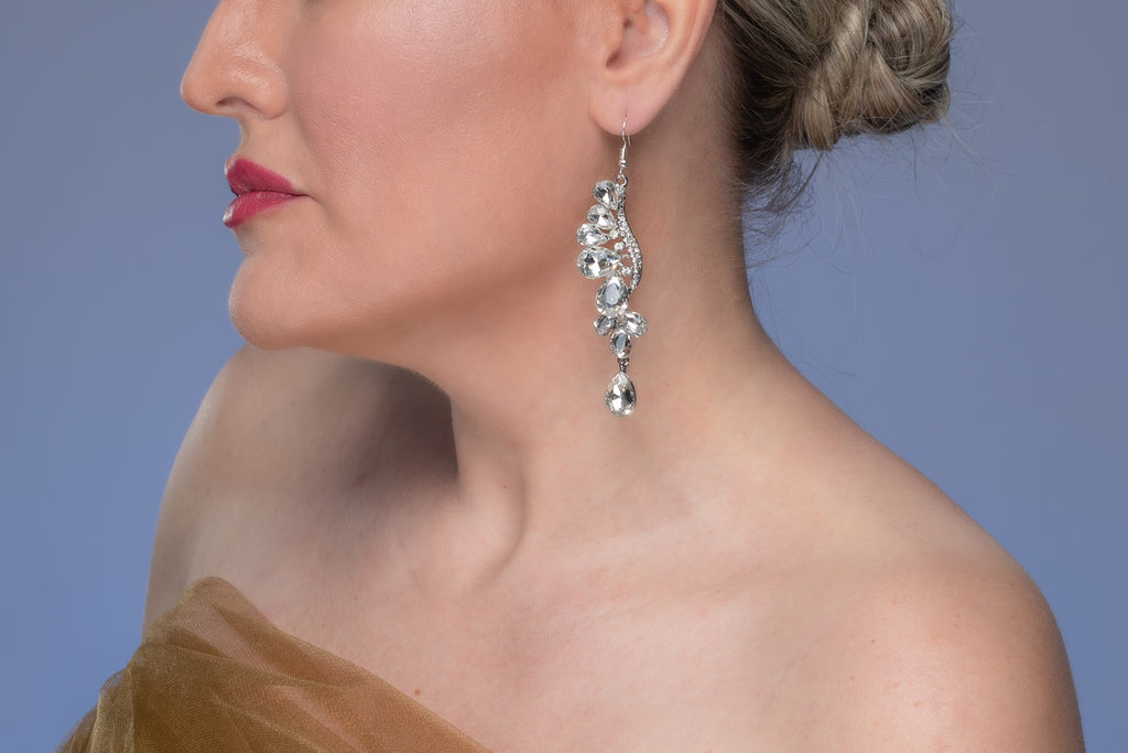 Gemstone Drop Earrings | Aquamarine Drop Earrings | Nastava Jewelry