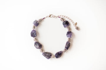 Amethyst Rock Necklace | Amethyst Bead Necklace | Nastava Jewelry