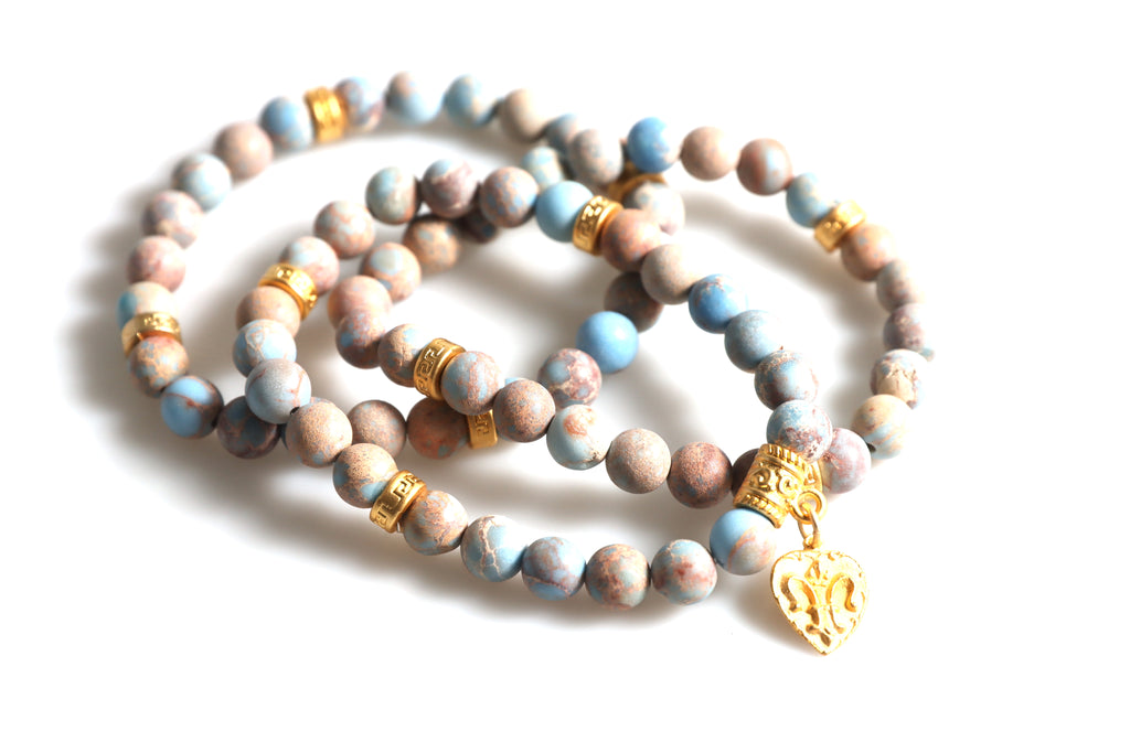Soft Blue Heart Bracelet - Nastava Jewelry