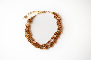 Amber Cubes Necklace | Amber Stone Necklace | Nastava Jewelry
