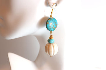 Turquoise and Wood - Nastava Jewelry