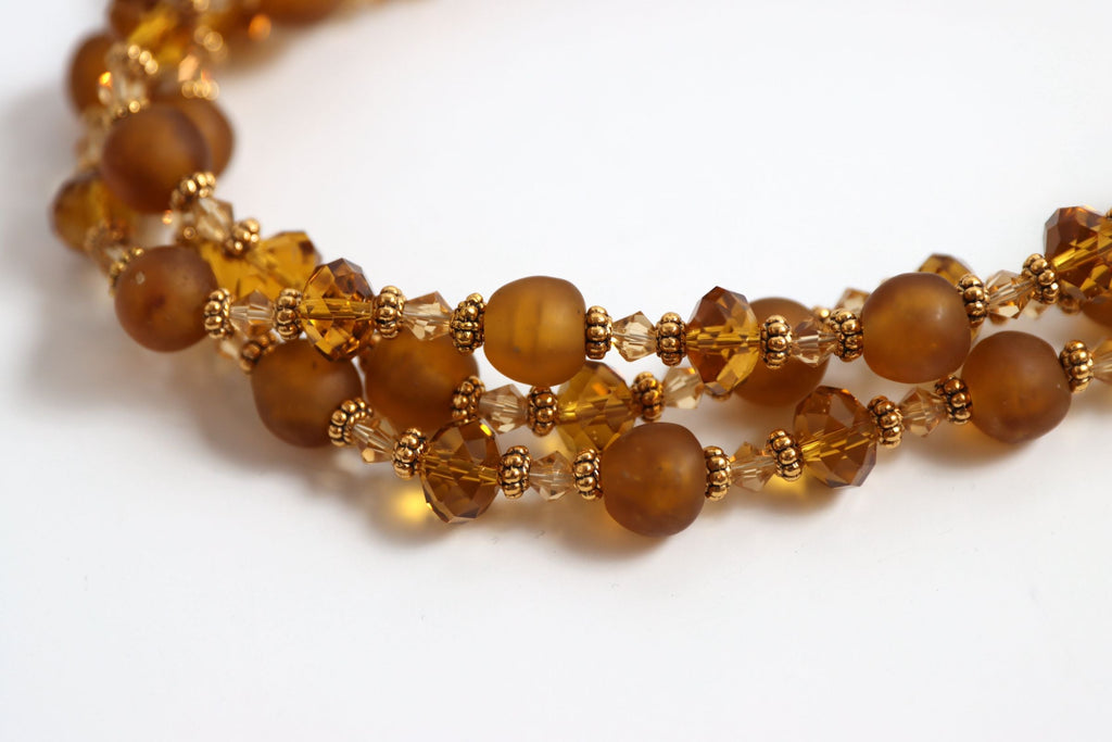 Amber Crystal Necklace | Amber Flow Necklace | Nastava Jewelry