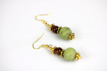 Green Jade Hanging Earrings - Nastava Jewelry