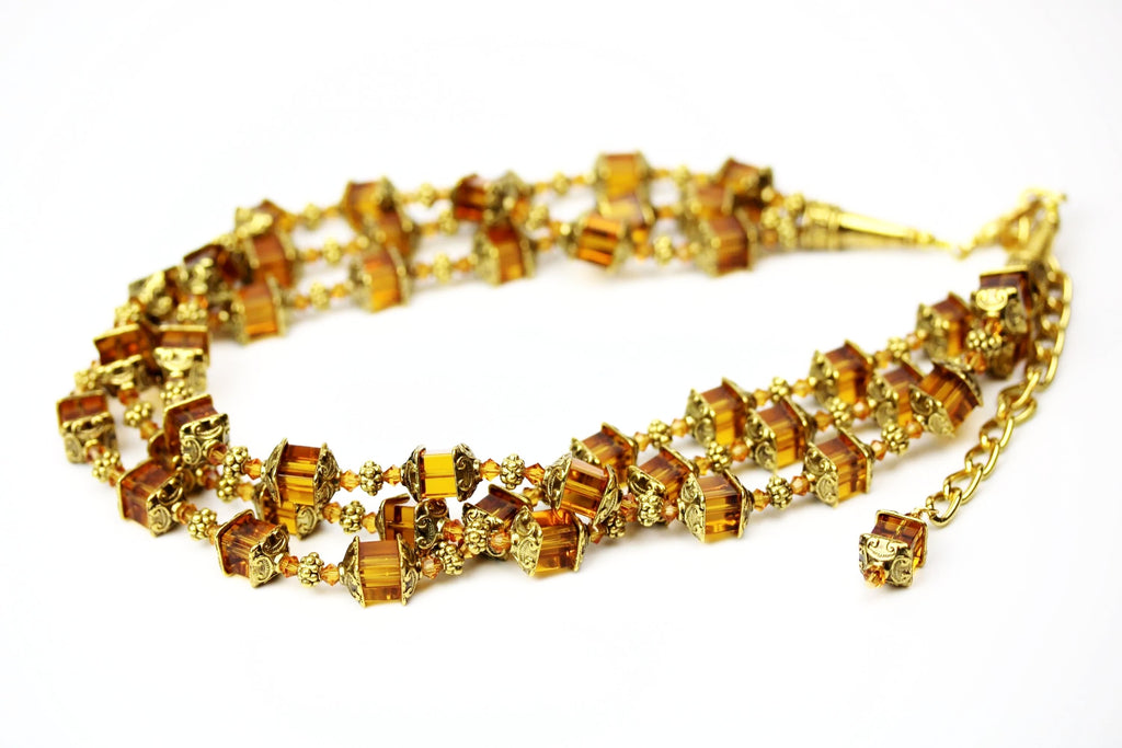 Amber Cubes Necklace | Amber Stone Necklace | Nastava Jewelry
