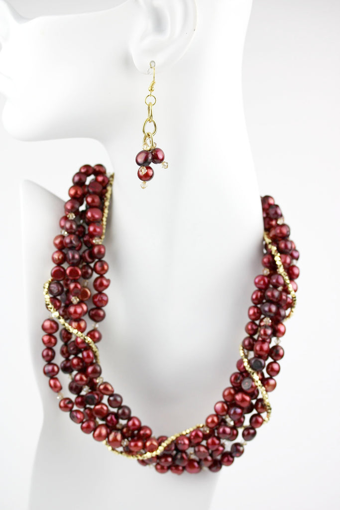 Luscious Red Pearls - Nastava Jewelry