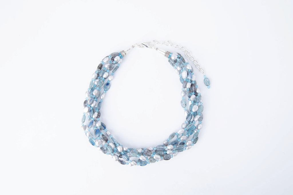Kyanite and Pearls - Nastava Jewelry