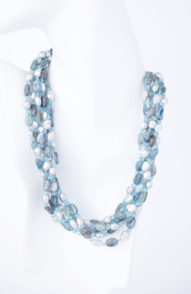 Kyanite and Pearls - Nastava Jewelry