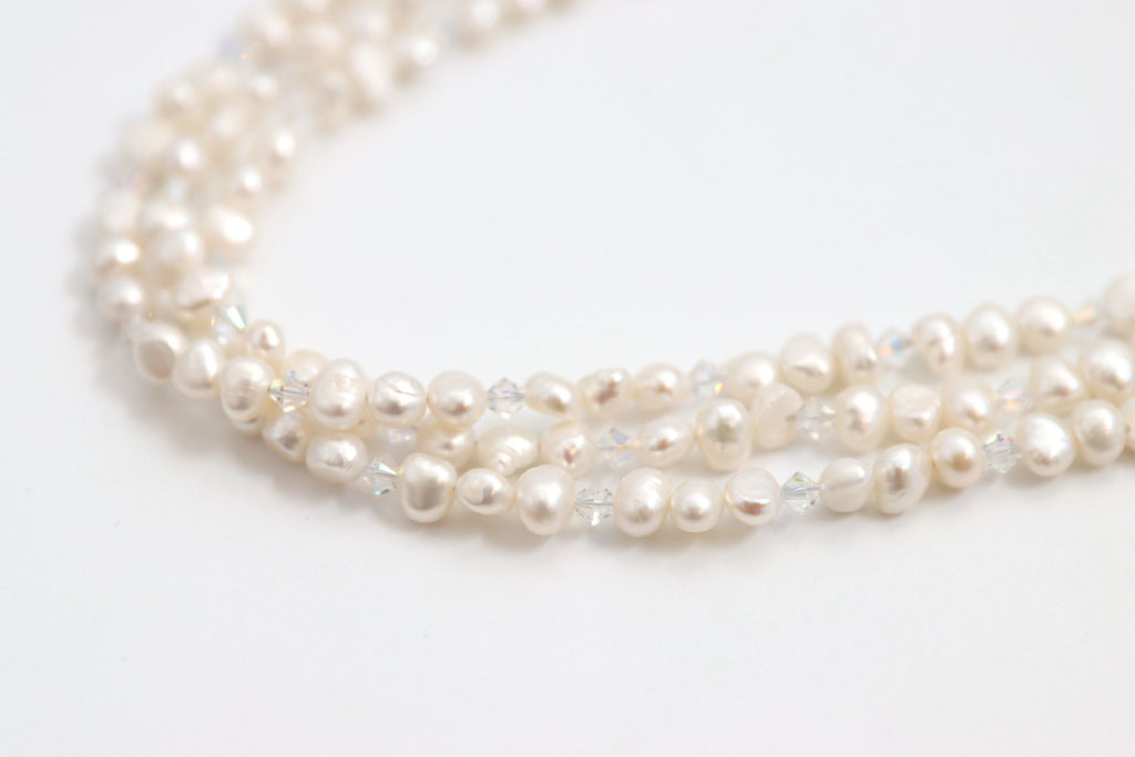 Freshwater Pearl Necklace | White Pearl Necklace | Nastava Jewelry