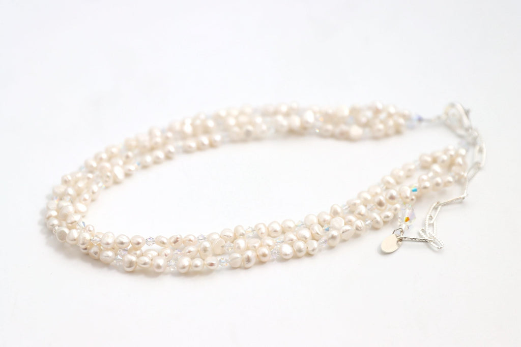 Freshwater Pearl Necklace | White Pearl Necklace | Nastava Jewelry