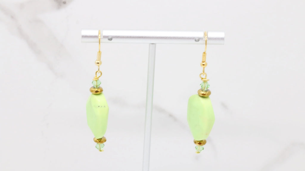 Lime Statement Earrings - Nastava Jewelry