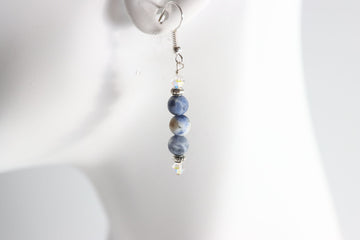 Blue Medallion Earrings - Nastava Jewelry